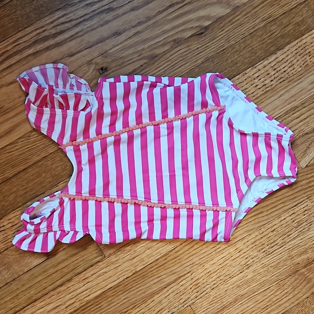 Pink stripe swimsuit